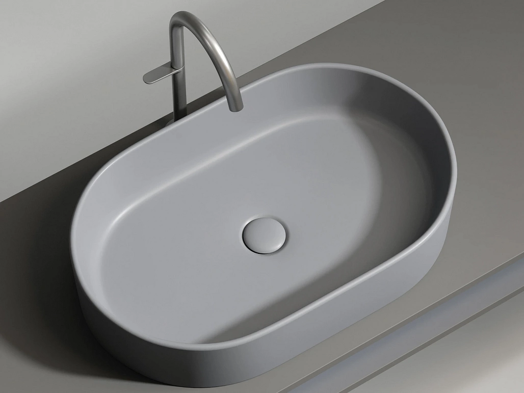 Раковина накладная Ceramicanova Элемент / Element 60,8x38,5x12,2 без перелива, овальная, антрацит матовый — РАК010107 — фото 3