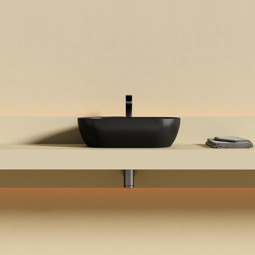 Раковина накладная Ceramicanova Твист / Twist 50x30x14 без перелива, овальная, черный матовый — РАК010096 — фото 5