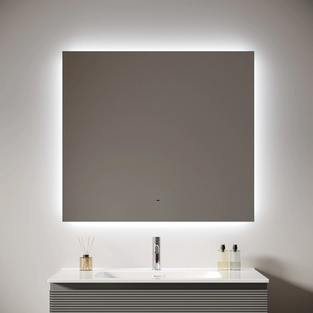 Зеркало Sancos Поле 2.0 / Square 2.0 90x70 светодиодная подсветка 2700K/4000K/5000K, антизапотевание, управление взмахом руки, диммируемая регулировка подсветки — ЗЕР010409 — фото 3