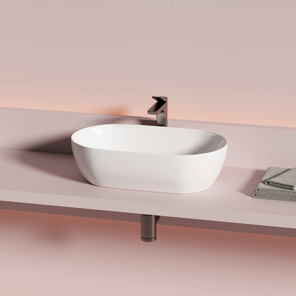 Раковина накладная Ceramicanova Твист / Twist 50x30x14 без перелива, овальная, белый — РАК010095 — фото 4