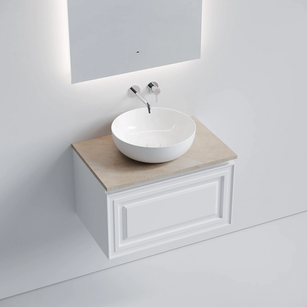 Тумба под столешницу Sancos Самая / Very 69x44,5x40,6 подвесная, белый матовый / bianco, столешница без отверстия под смеситель, креман / kreman — МЕБ009660 — фото 3