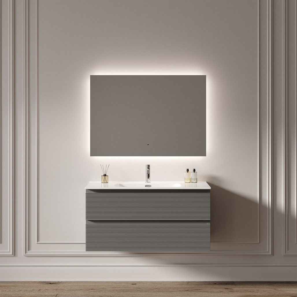 Зеркало Sancos Поле 2.0 / Square 2.0 90x70 светодиодная подсветка 2700K/4000K/5000K, управление взмахом руки, диммируемая регулировка подсветки — ЗЕР010418 — фото 7
