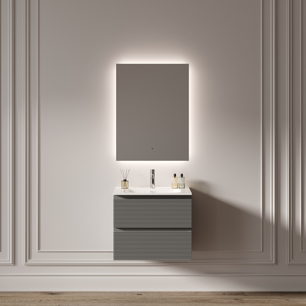 Зеркало Sancos Поле 2.0 / Square 2.0 60x80 светодиодная подсветка 2700K/4000K/5000K, управление взмахом руки, диммируемая регулировка подсветки — ЗЕР010412 — фото 7