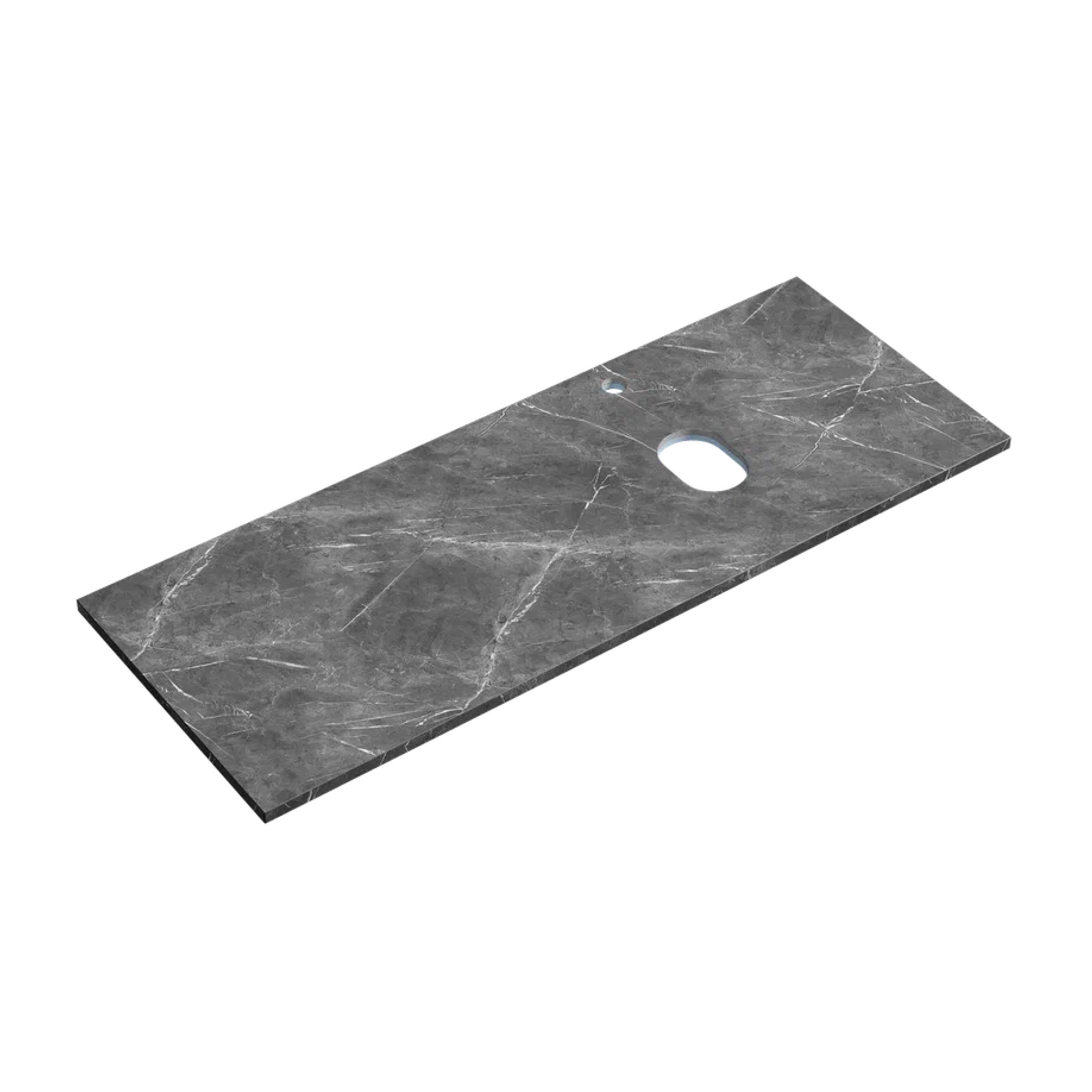 Столешница Sancos 120x46 с отверстием под смеситель, правая, черное небо / black sky — СТО010278 — фото 1