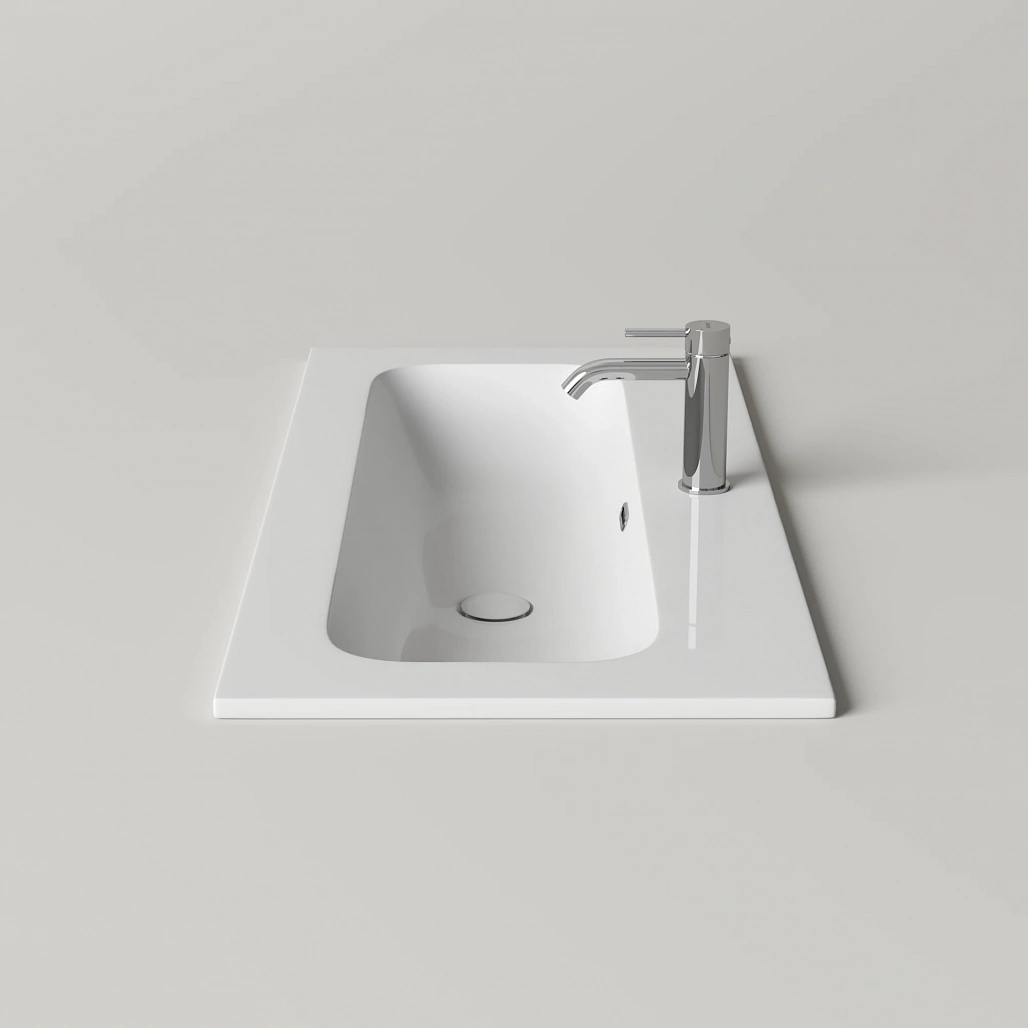 Раковина мебельная Ceramicanova Лючия / Lucia 101x46,5x16,6 со сливом переливом, с отверстием под смеситель, прямоугольная, белый — РАК010015 — фото 4