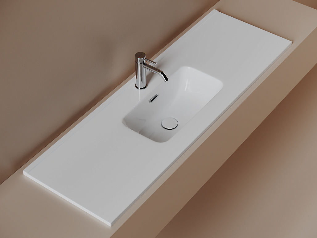 Раковина накладная Ceramicanova Компакт (Compact) 1210x395x170, белый, CN7028