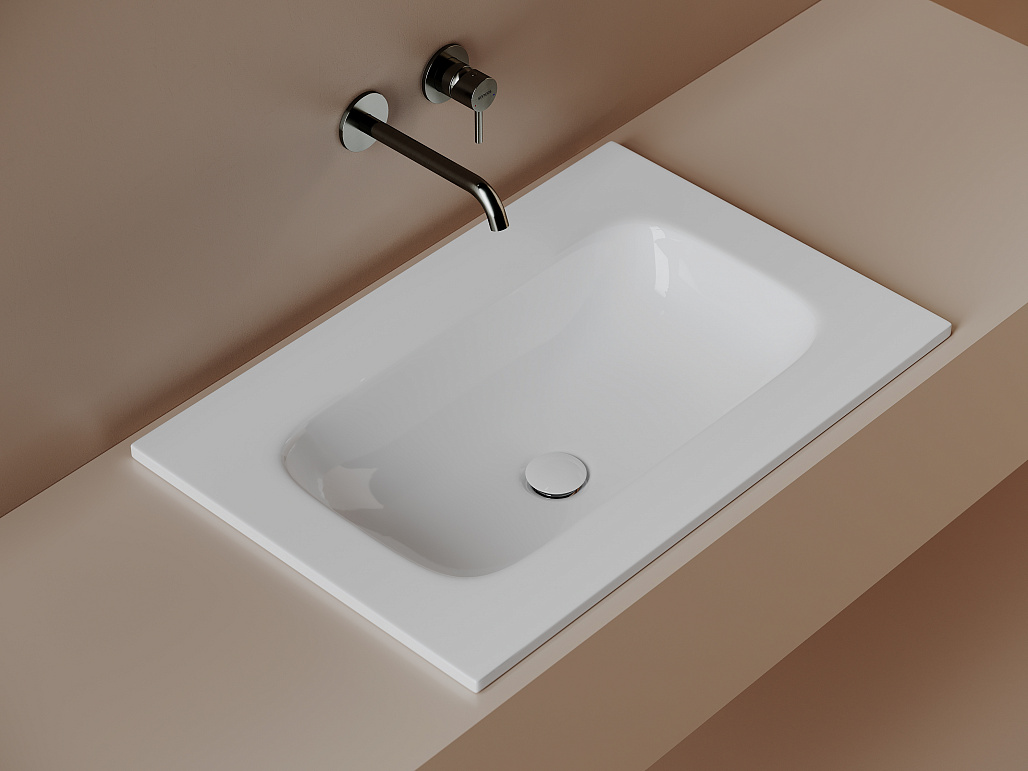 Раковина мебельная Ceramicanova Грация / Grace 71x45,7x13,7 без перелива, без отверстия под смеситель, прямоугольная, белый — РАК010084 — фото 2