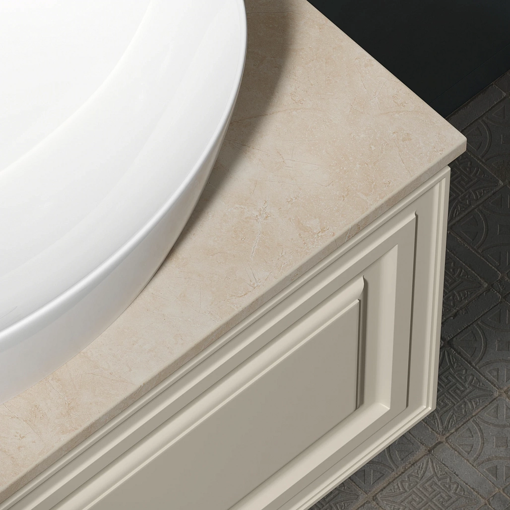 Тумба под столешницу Sancos Самая / Very 79x44,5x40,6 подвесная, бежевый матовый / beige soft, столешница без отверстия под смеситель, креман / kreman — МЕБ009969 — фото 9