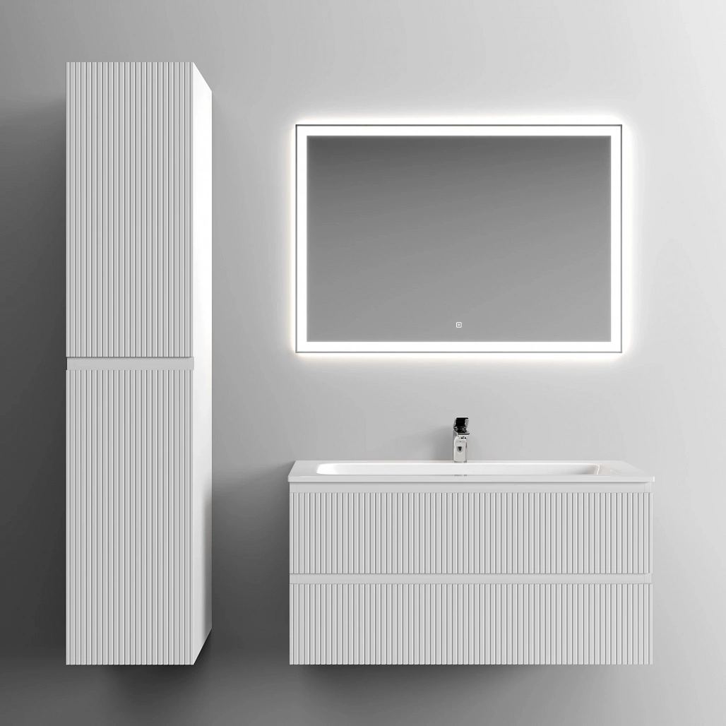 Тумба под раковину Sancos Сноб T / Snob T 99,5x44,5x50 подвесная, два ящика, белый матовый / bianco — МЕБ009387 — фото 4