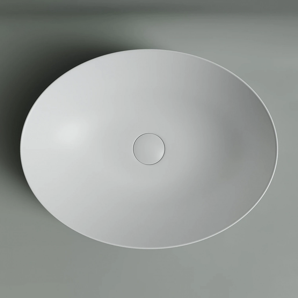 Раковина накладная Ceramicanova Элемент / Element 52x39,5x13 без перелива, овальная, белый матовый — РАК010105 — фото 6