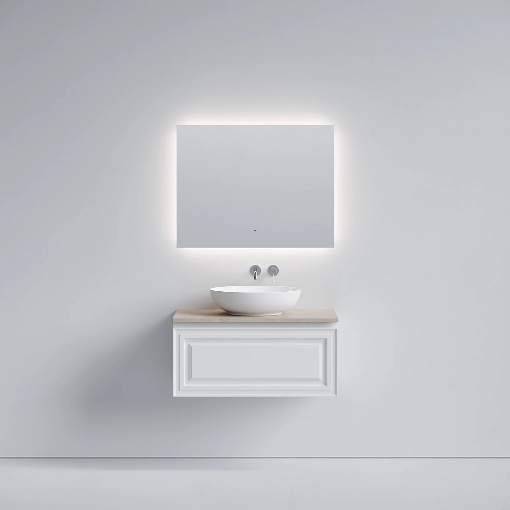 Тумба под столешницу Sancos Самая / Very 89x44,5x40,6 подвесная, белый матовый / bianco, столешница без отверстия под смеситель, креман / kreman — МЕБ009668 — фото 2