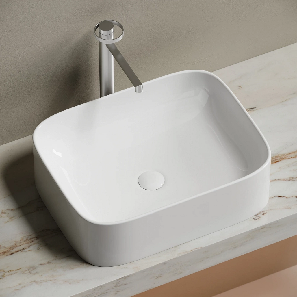Умывальник чаша накладная прямоугольная Ceramicanova Элемент (Element) 505x380x150 мм, CN6052