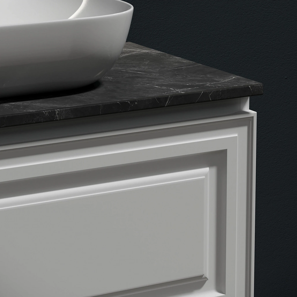 Тумба под столешницу Sancos Самая / Very 79x44,5x40,6 подвесная, белый матовый / bianco, столешница с отверстием под смеситель, черное небо / black sky — МЕБ009975 — фото 7