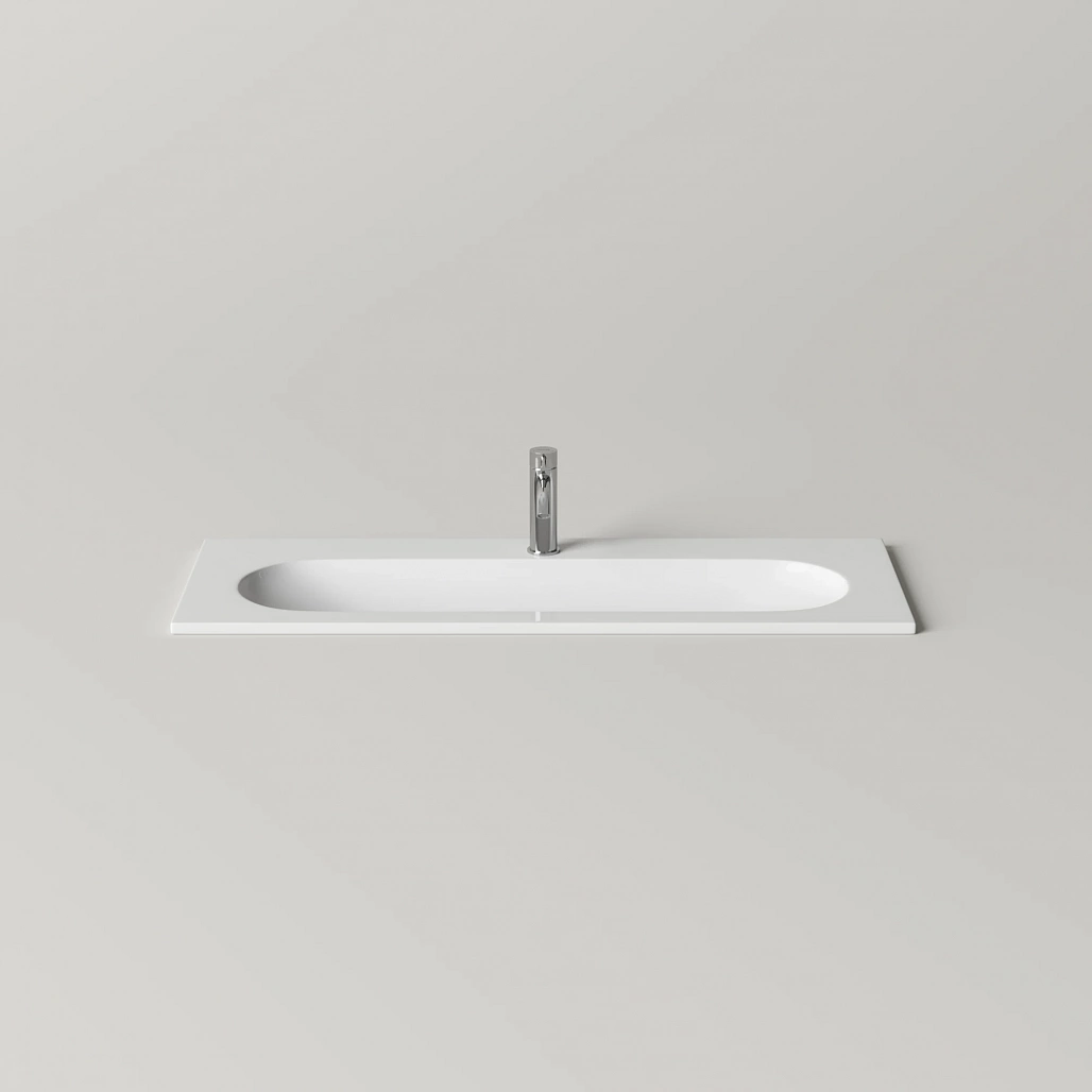 Раковина накладная Ceramicanova Калиста / Calista 101x39,5x12 без перелива, с отверстием под смеситель, прямоугольная, белый — РАК010012 — фото 3