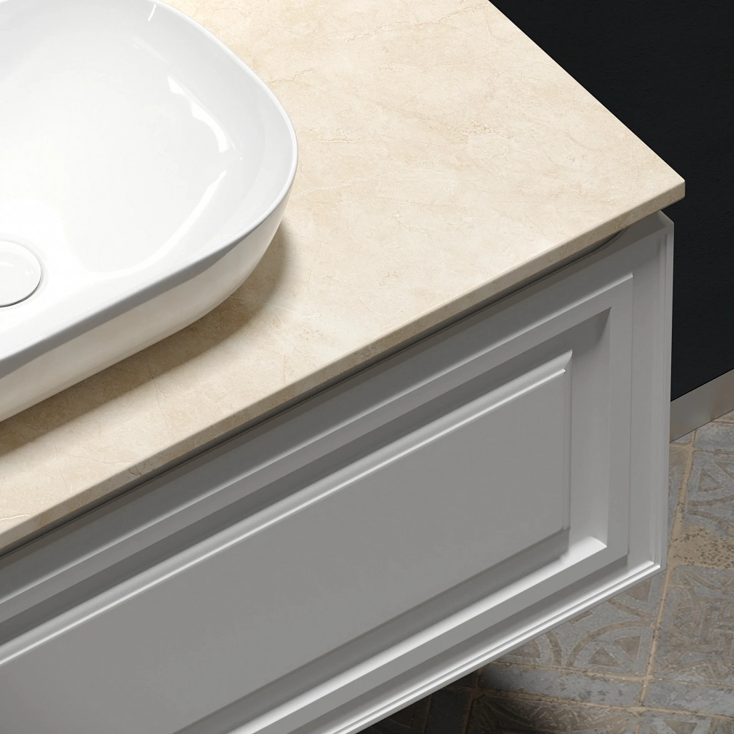 Тумба под столешницу Sancos Самая / Very 99,5x44,5x40,6 подвесная, белый матовый / bianco, столешница с отверстием под смеситель, креман / kreman — МЕБ009979 — фото 9