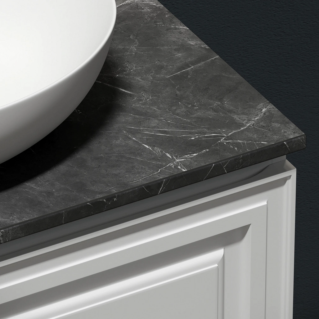 Тумба под столешницу Sancos Самая / Very 79x44,5x40,6 подвесная, белый матовый / bianco, столешница без отверстия под смеситель, черное небо / black sky — МЕБ009974 — фото 5