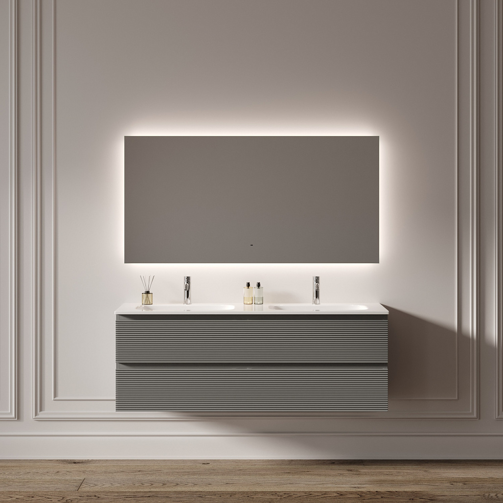Зеркало Sancos Поле 2.0 / Square 2.0 140x80 светодиодная подсветка 2700K/4000K/5000K, управление взмахом руки, диммируемая регулировка подсветки — ЗЕР010416 — фото 7