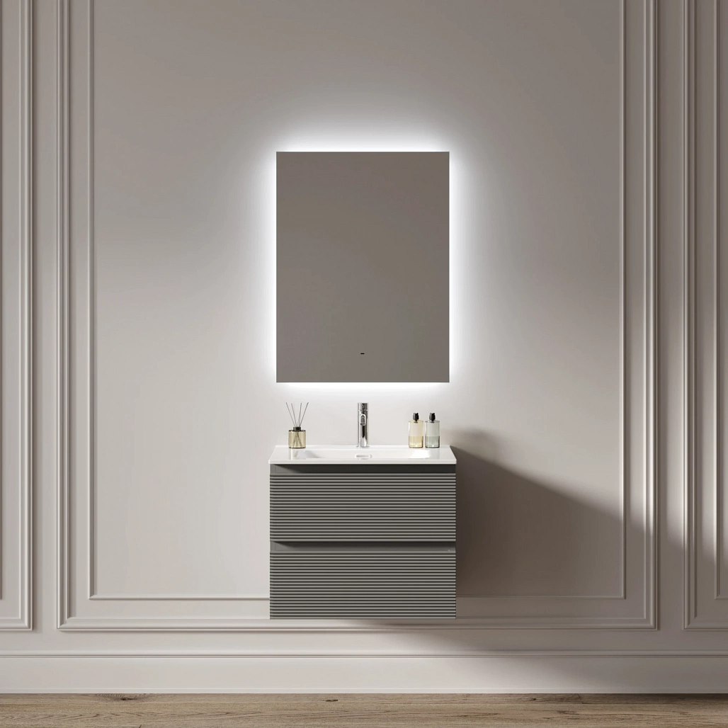 Зеркало Sancos Поле 2.0 / Square 2.0 60x80 светодиодная подсветка 2700K/4000K/5000K, антизапотевание, управление взмахом руки, диммируемая регулировка подсветки — ЗЕР010406 — фото 6