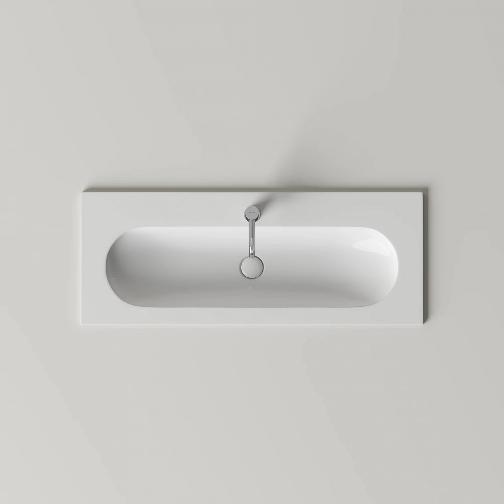 Раковина накладная Ceramicanova Калиста / Calista 101x39,5x12 без перелива, с отверстием под смеситель, прямоугольная, белый — РАК010012 — фото 2