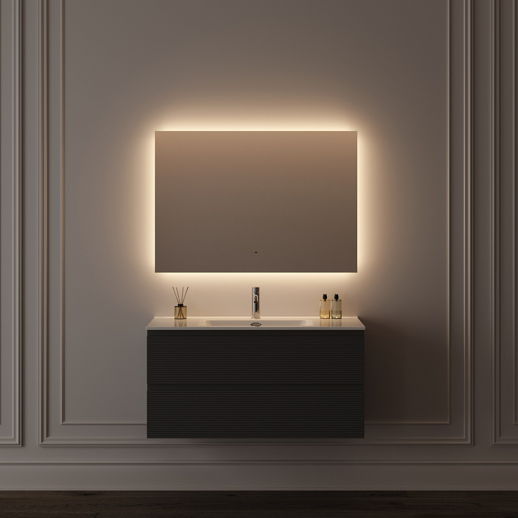 Зеркало Sancos Поле 2.0 / Square 2.0 100x70 светодиодная подсветка 2700K/4000K/5000K, управление взмахом руки, диммируемая регулировка подсветки — ЗЕР010414 — фото 9