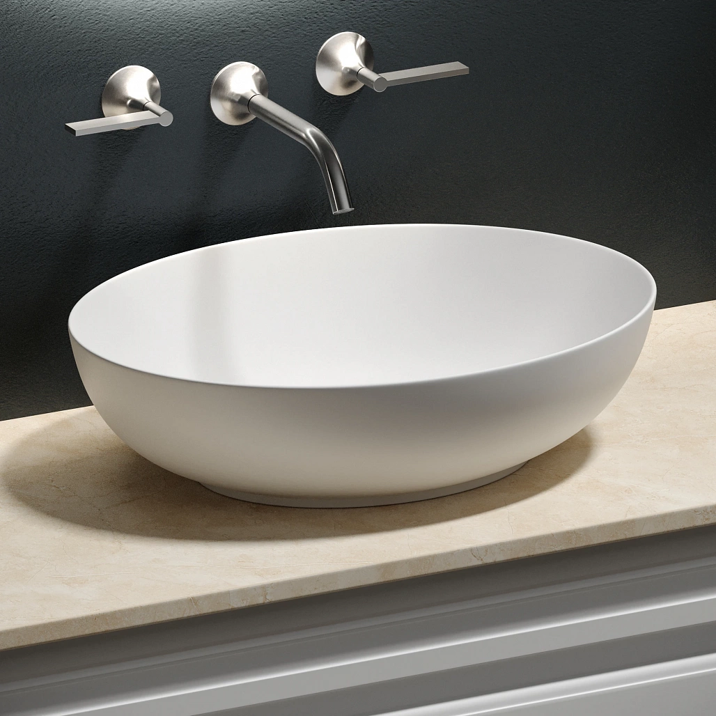 Тумба под столешницу Sancos Самая / Very 99,5x44,5x40,6 подвесная, белый матовый / bianco, столешница без отверстия под смеситель, креман / kreman — МЕБ009502 — фото 11