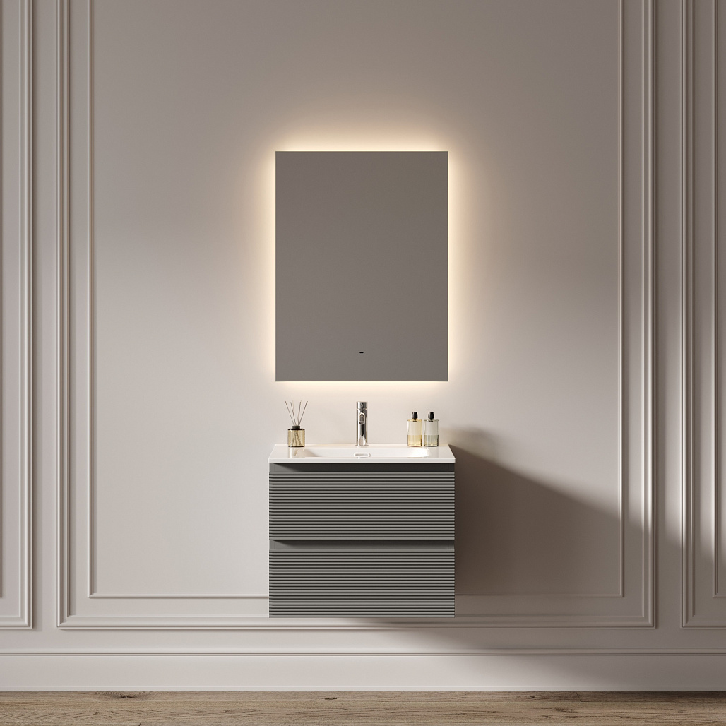 Зеркало Sancos Поле 2.0 / Square 2.0 60x80 светодиодная подсветка 2700K/4000K/5000K, управление взмахом руки, диммируемая регулировка подсветки — ЗЕР010412 — фото 8