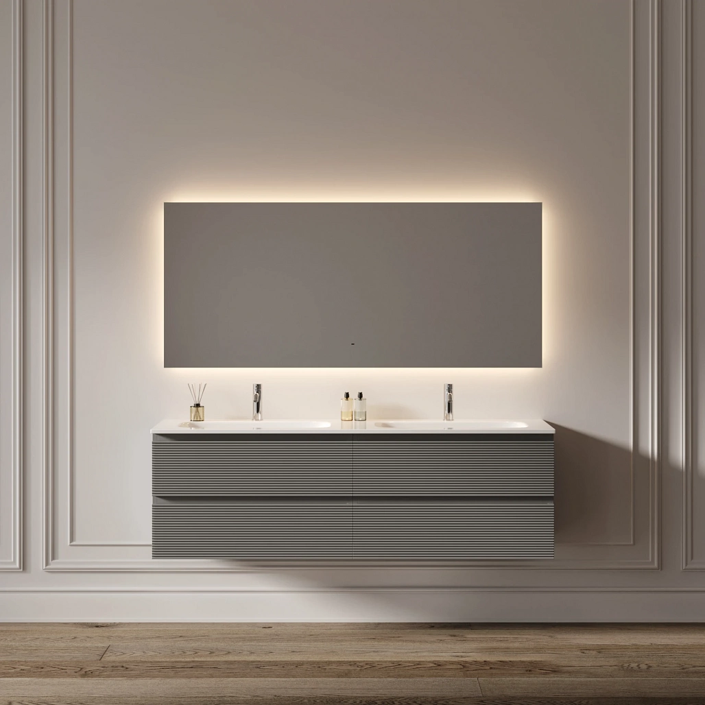 Зеркало Sancos Поле 2.0 / Square 2.0 160x80 светодиодная подсветка 2700K/4000K/5000K, антизапотевание, управление взмахом руки, диммируемая регулировка подсветки — ЗЕР010399 — фото 8