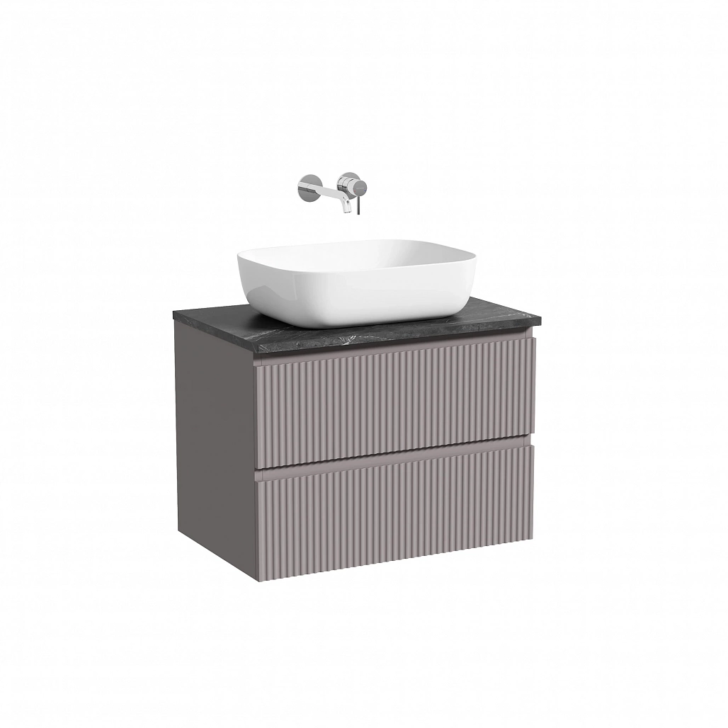 Тумба под столешницу Sancos Сноб Р / Snob R 69x44,5x50 подвесная, пыльная роза / doha soft, столешница без отверстия под смеситель, черное небо / black sky — МЕБ009849 — фото 1