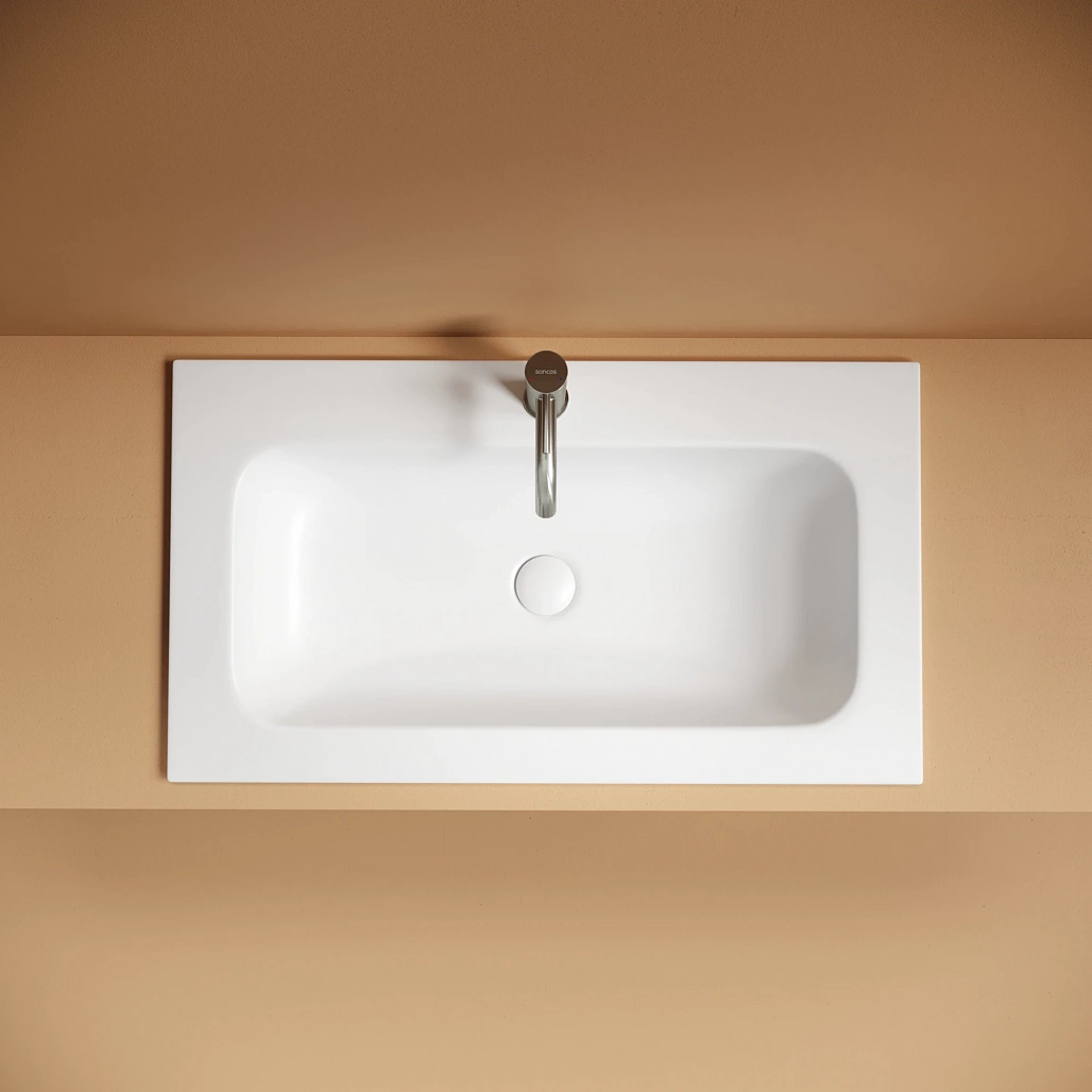 Раковина мебельная Ceramicanova Грация / Grace 81x45,7x13,7 без перелива, с отверстием под смеситель, прямоугольная, белый матовый — РАК010010 — фото 5