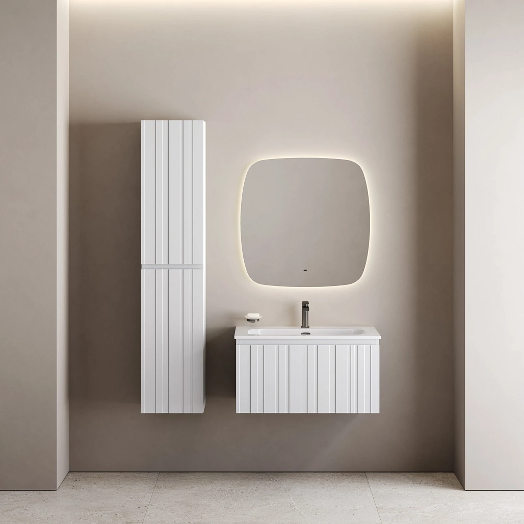Тумба под раковину Sancos Ламель / Lamel 79x44,5x40,6 подвесная, один ящик, белый матовый / bianco — МЕБ008955 — фото 4