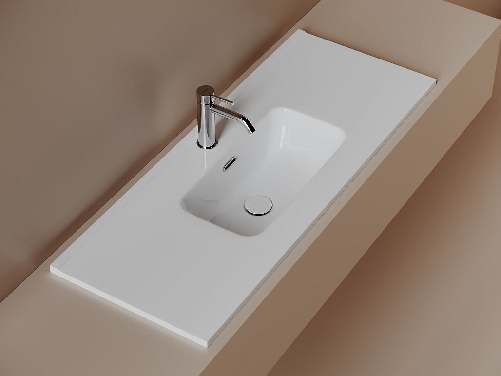 Раковина накладная Ceramicanova Компакт (Compact) 1010x395x175, белый, CN7027