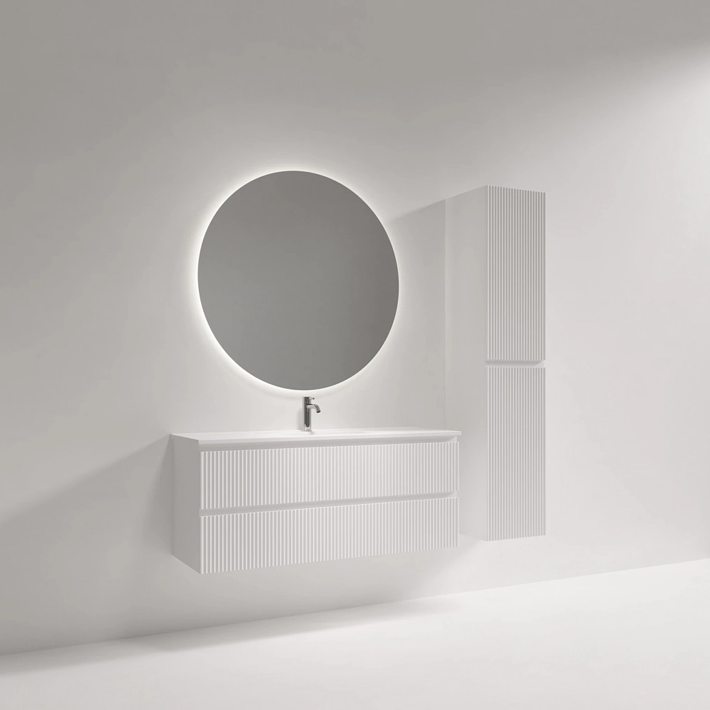 Тумба под раковину Sancos Сноб Р 390 / Snob R 390 119,5x39x50 подвесная, два ящика, белый матовый / bianco — МЕБ009278 — фото 3