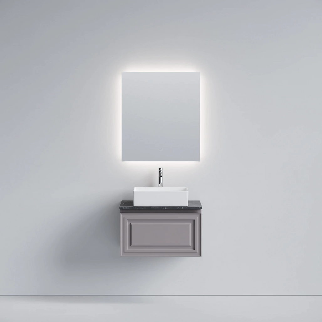 Тумба под столешницу Sancos Самая / Very 69x44,5x40,6 подвесная, пыльная роза / doha soft, столешница с отверстием под смеситель, черное небо / black sky — МЕБ009735 — фото 2