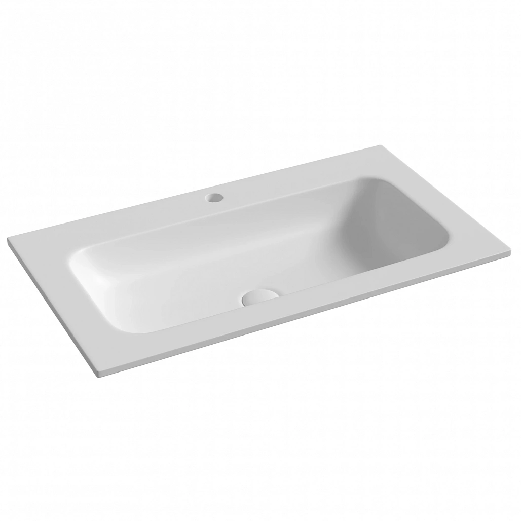 Раковина мебельная Ceramicanova Грация / Grace 81x45,7x13,7 без перелива, с отверстием под смеситель, прямоугольная, белый матовый — РАК010010 — фото 1