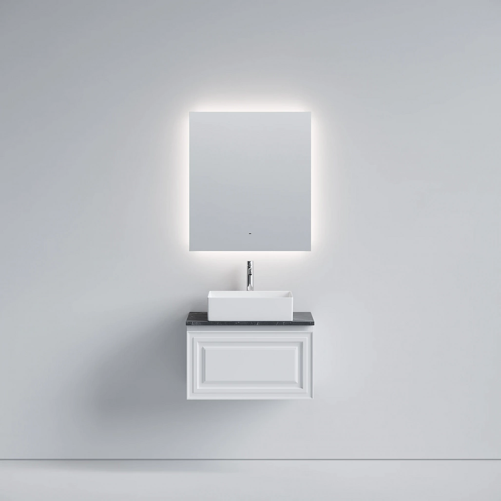 Тумба под столешницу Sancos Самая / Very 69x44,5x40,6 подвесная, белый матовый / bianco, столешница с отверстием под смеситель, черное небо / black sky — МЕБ009663 — фото 2