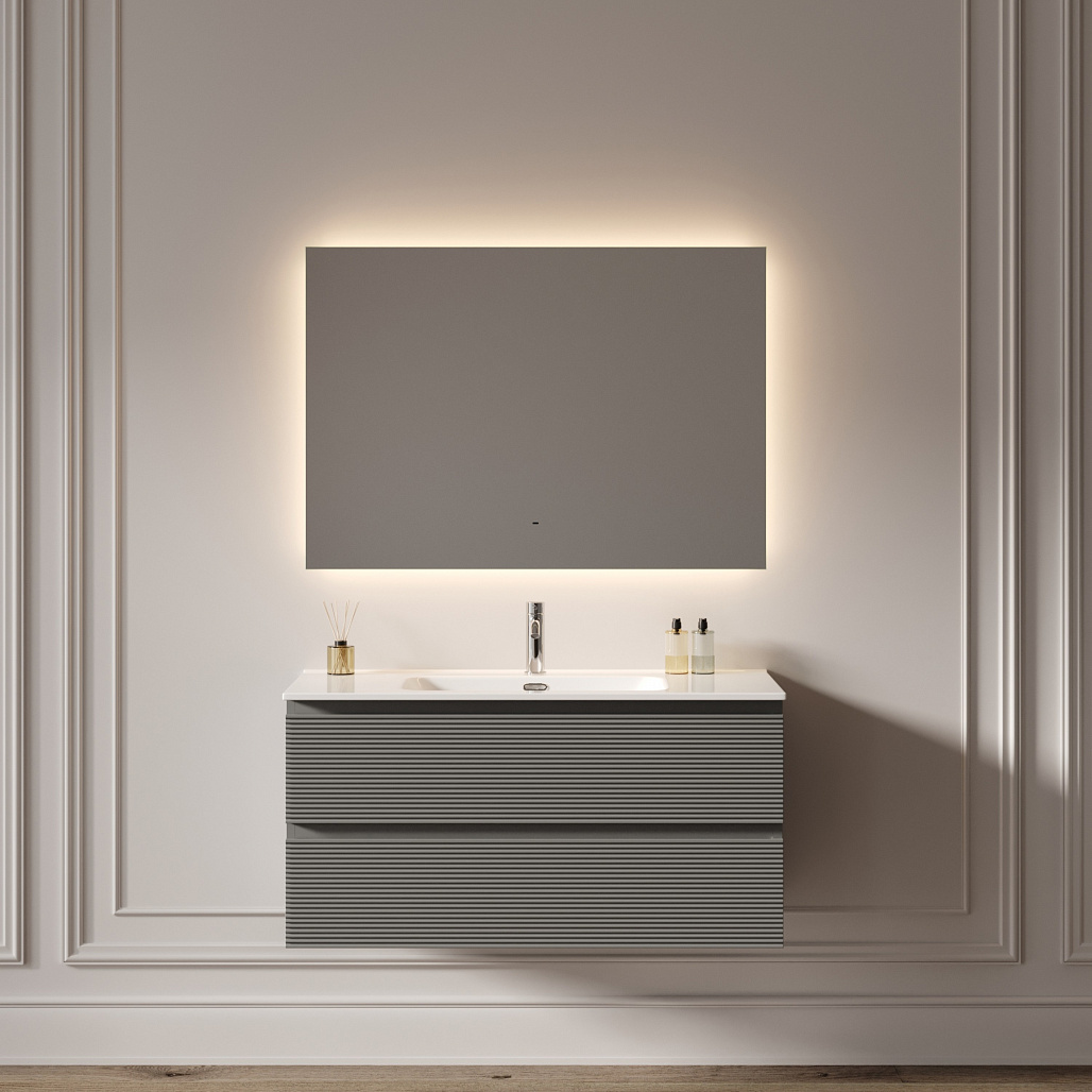 Зеркало Sancos Поле 2.0 / Square 2.0 100x70 светодиодная подсветка 2700K/4000K/5000K, управление взмахом руки, диммируемая регулировка подсветки — ЗЕР010414 — фото 8