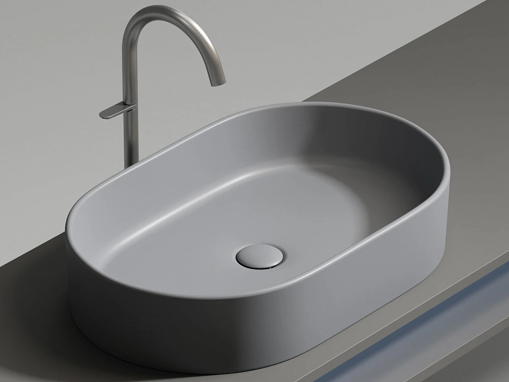 Раковина накладная Ceramicanova Элемент / Element 60,8x38,5x12,2 без перелива, овальная, антрацит матовый — РАК010107 — фото 4