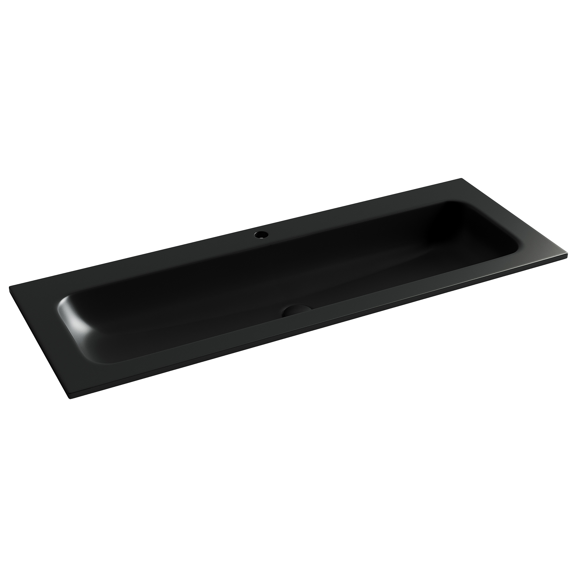 Раковина мебельная Ceramicanova Грация / Grace 121x45,7x13,7 без перелива, с отверстием под смеситель, прямоугольная, черный матовый — РАК010058 — фото 1