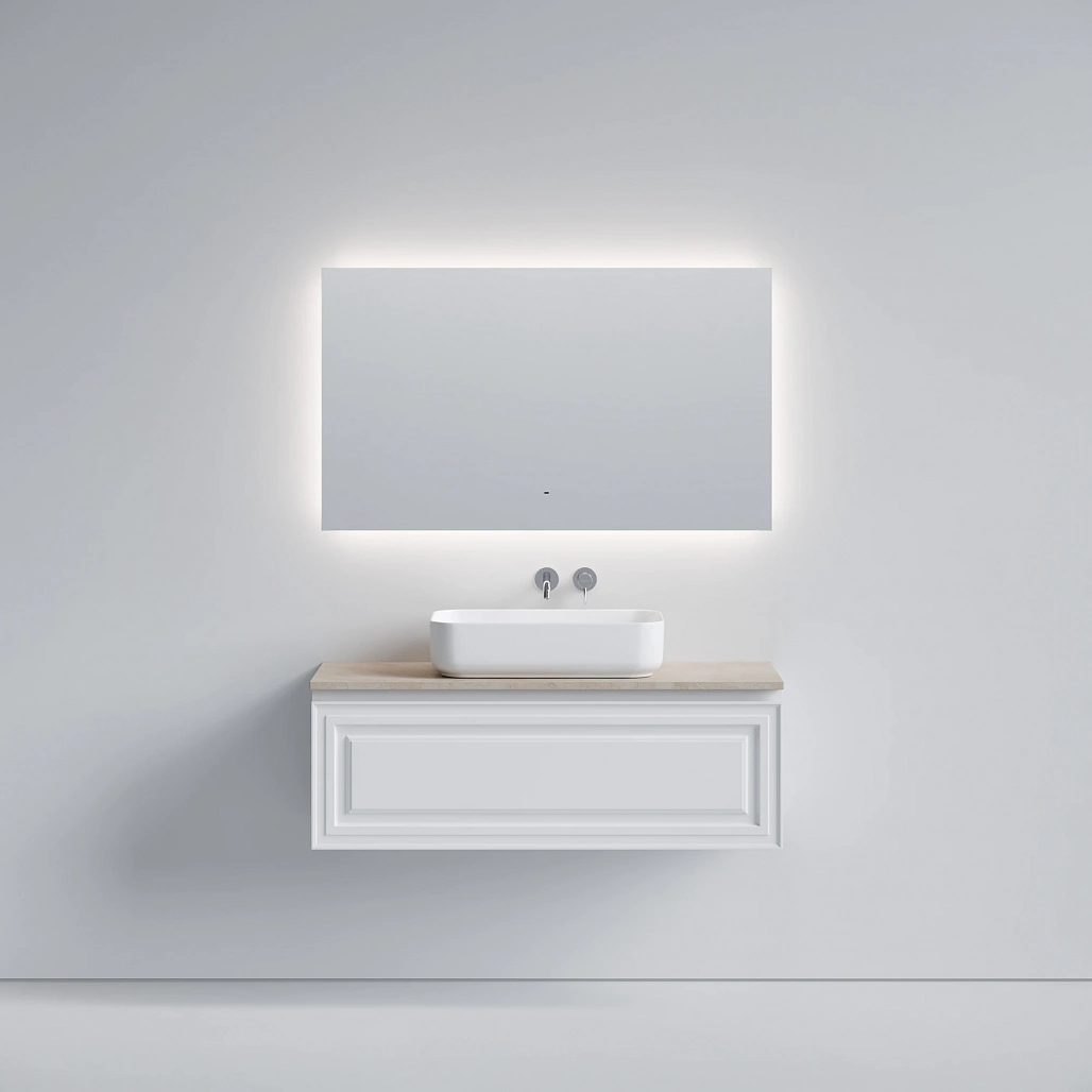 Тумба под столешницу Sancos Самая / Very 119,5x44,5x40,6 подвесная, белый матовый / bianco, столешница без отверстия под смеситель, креман / kreman — МЕБ009648 — фото 2