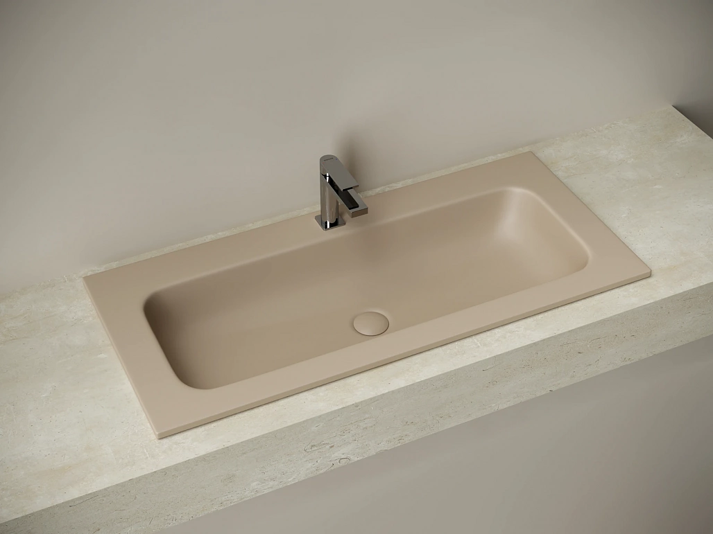 Раковина мебельная Ceramicanova Грация / Grace 101x45,7x13,7 без перелива, с отверстием под смеситель, прямоугольная, капучино матовый — РАК010065 — фото 4