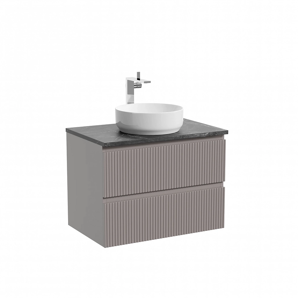 Тумба под столешницу Sancos Сноб T / Snob T 69x44,5x50 подвесная, пыльная роза / doha soft, столешница с отверстием под смеситель, черное небо / black sky — МЕБ009943 — фото 1