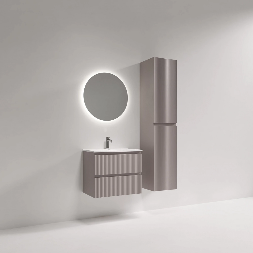 Тумба под раковину Sancos Сноб Р 390 / Snob R 390 59x39x50 подвесная, два ящика, пыльная роза / doha soft — МЕБ009295 — фото 3