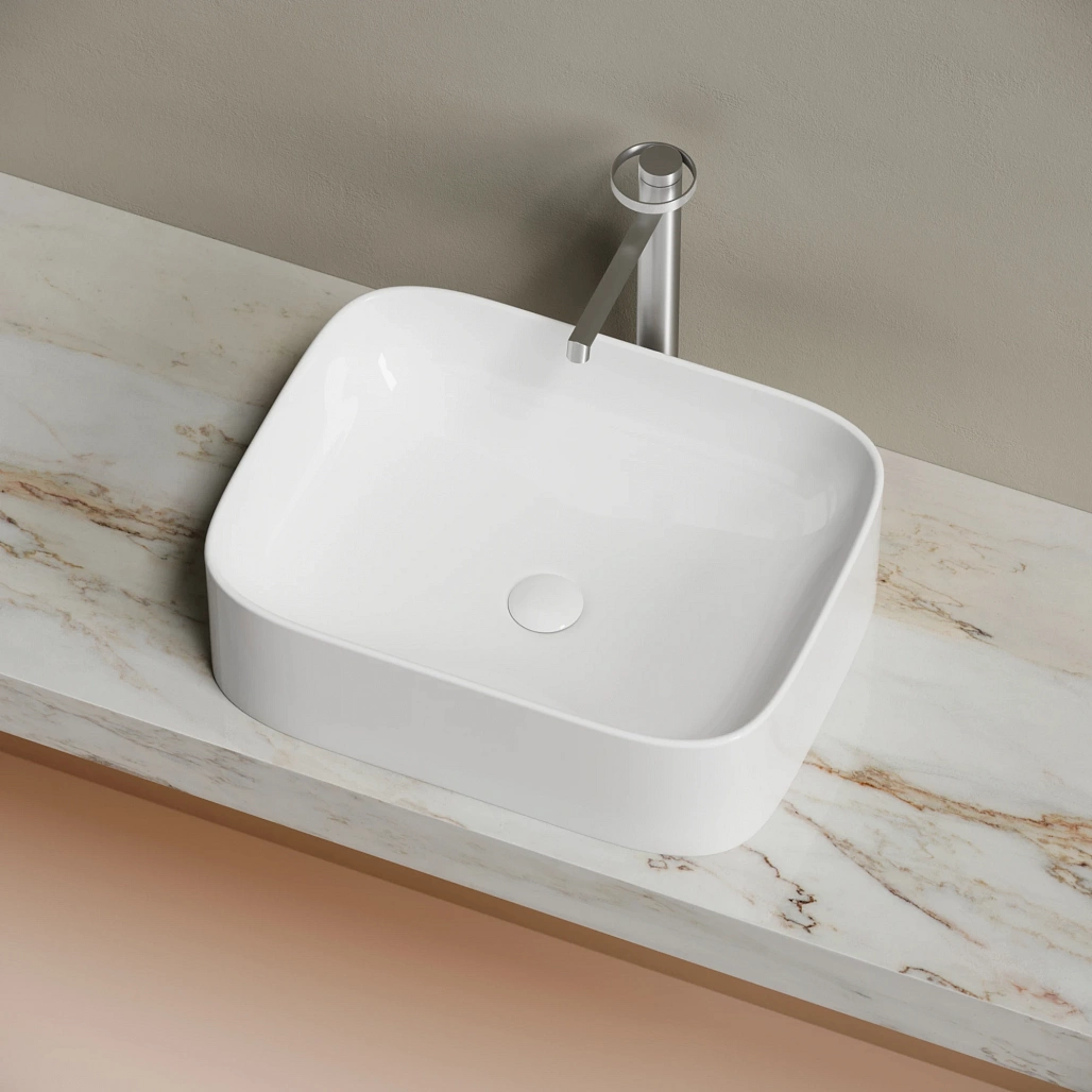 Умывальник чаша накладная прямоугольная Ceramicanova Элемент (Element) 505x380x150 мм, CN6052