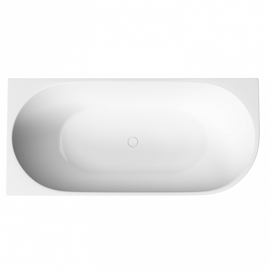 Ванна акриловая угловая Sancos Грань Л / Edge L FB23L 170x80x58 овальная, левая, с каркасом, со сливом-переливом, донным клапаном с системой "Клик - Клак", белый