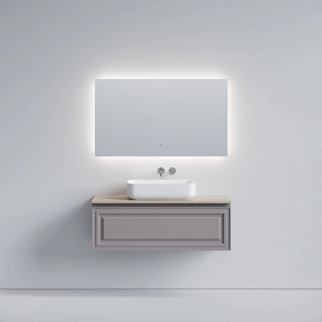 Тумба под столешницу Sancos Самая / Very 119,5x44,5x40,6 подвесная, пыльная роза / doha soft, столешница без отверстия под смеситель, креман / kreman — МЕБ009720 — фото 2