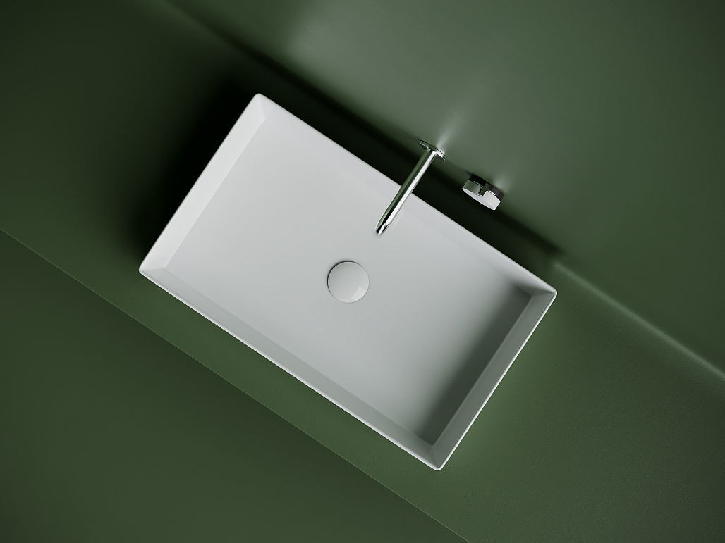 Раковина накладная прямоугольная Ceramicanova Элемент (Element) 601x361x130, цвет белый, CN6070