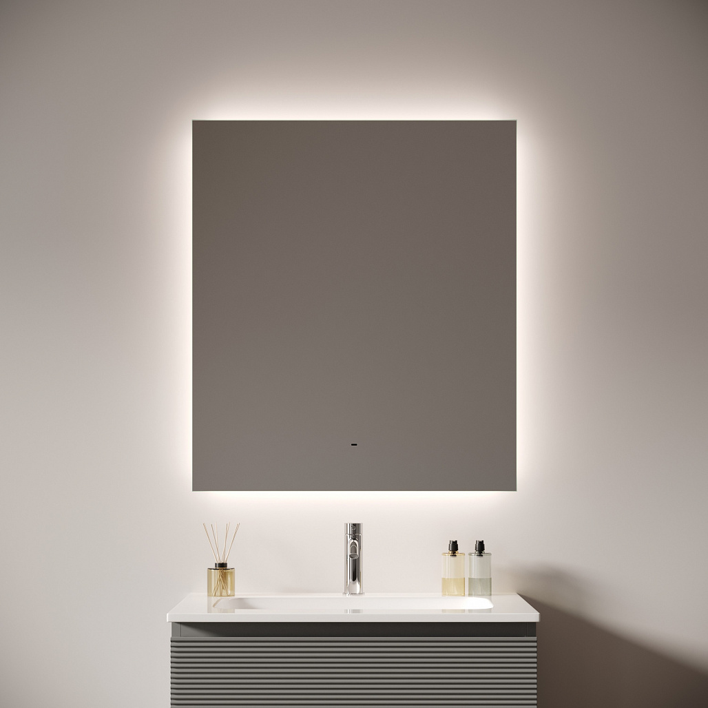 Зеркало Sancos Поле 2.0 / Square 2.0 70x80 светодиодная подсветка 2700K/4000K/5000K, управление взмахом руки, диммируемая регулировка подсветки — ЗЕР010419 — фото 4