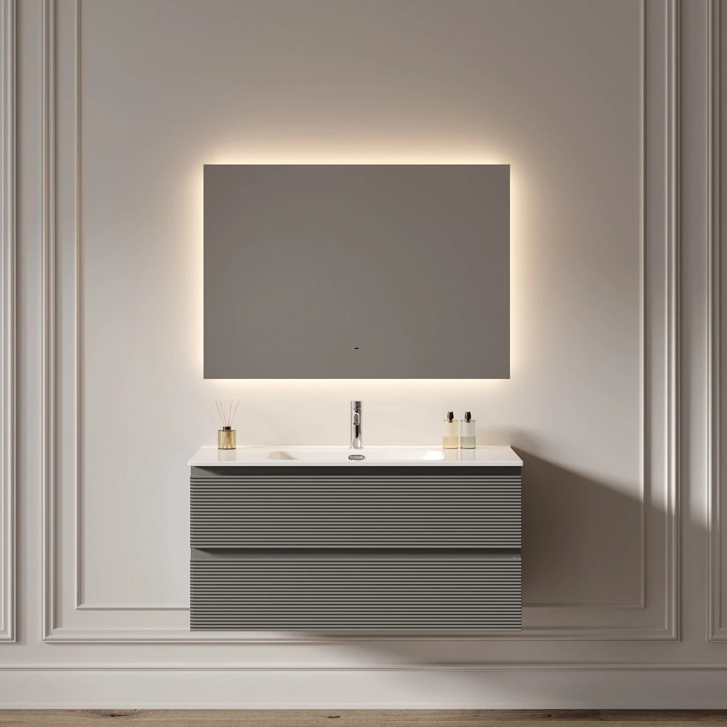 Зеркало Sancos Поле 2.0 / Square 2.0 100x70 светодиодная подсветка 2700K/4000K/5000K, антизапотевание, управление взмахом руки, диммируемая регулировка подсветки — ЗЕР010396 — фото 8