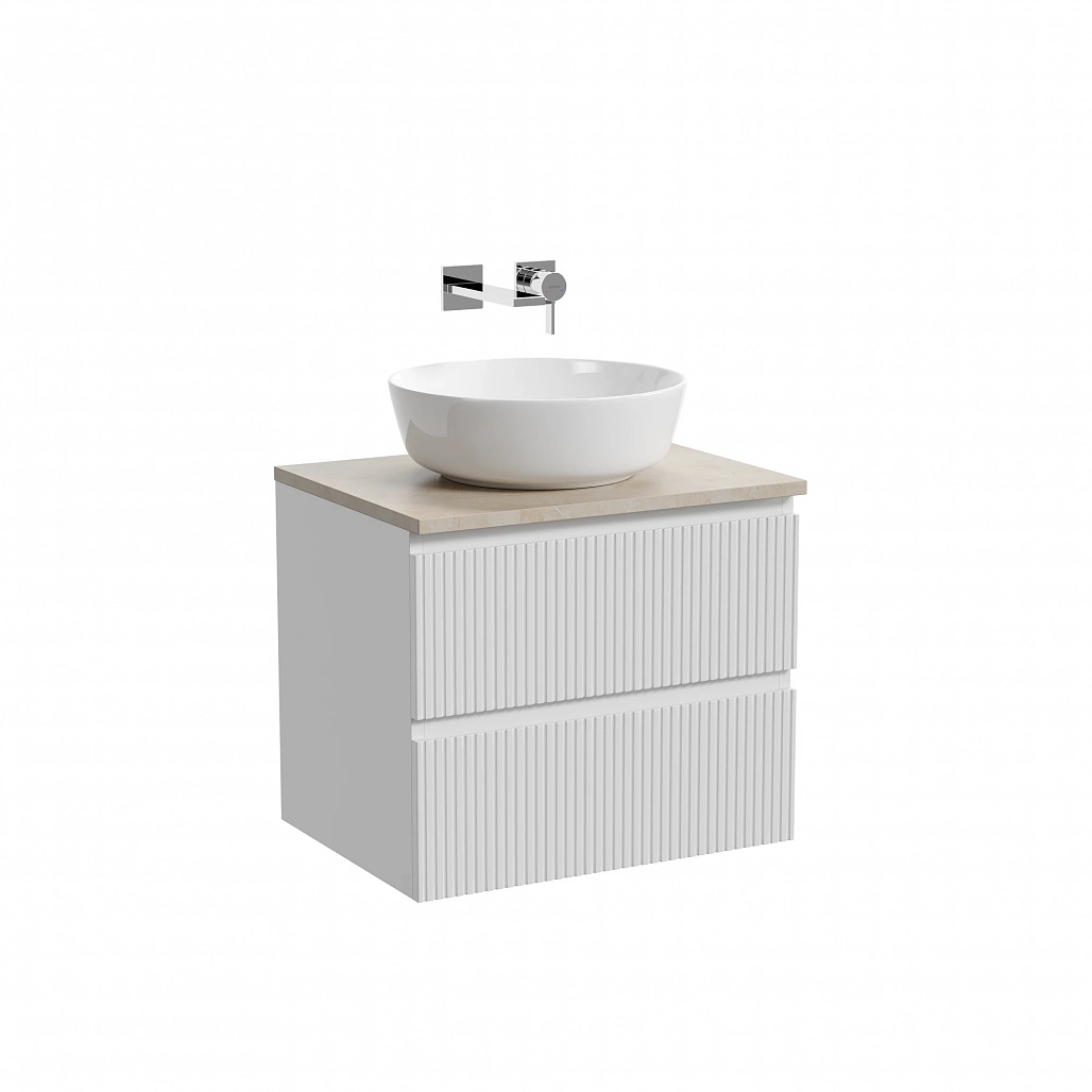 Тумба под столешницу Sancos Сноб T / Snob T 59x44,5x50 подвесная, белый матовый / bianco, столешница без отверстия под смеситель, креман / kreman — МЕБ009885 — фото 1