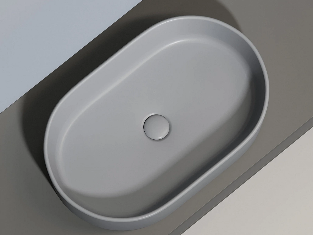Раковина накладная Ceramicanova Элемент / Element 60,8x38,5x12,2 без перелива, овальная, антрацит матовый — РАК010107 — фото 9